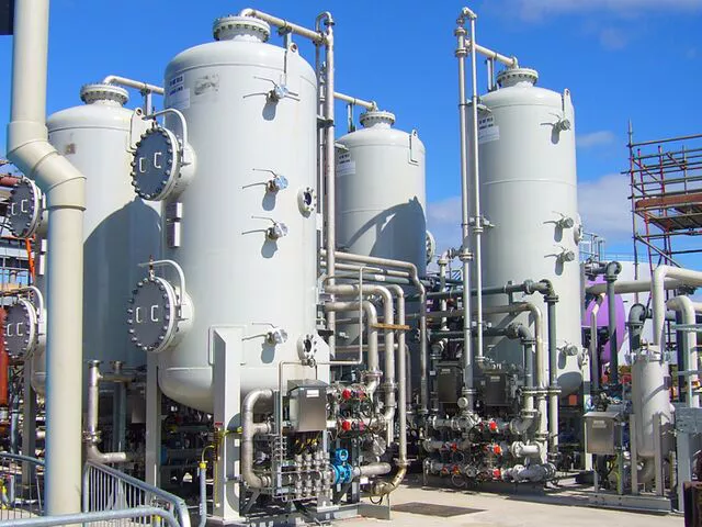 Multiple Ion Exchange Vessels along with associated pipe work, valves, controls & instrumentation.