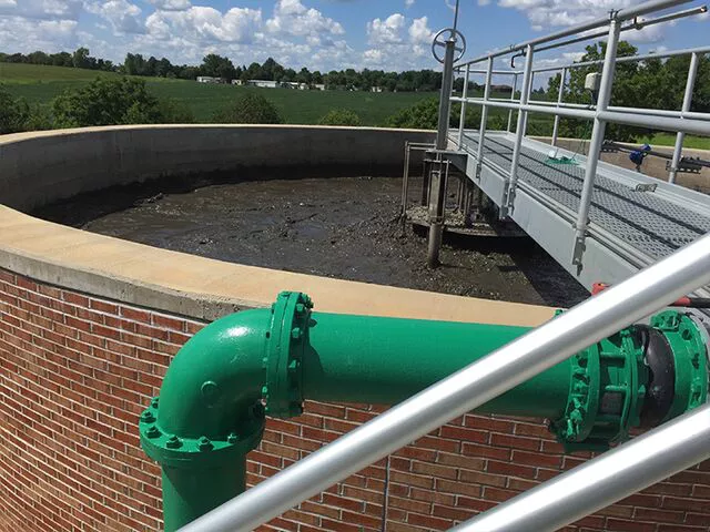 Sludge is transferred out of the Isolation Digester tank to be dewatered or for final disposal