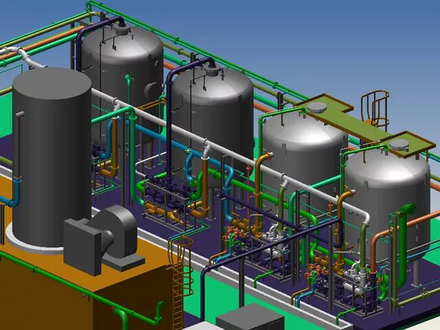 Schematische weergave van de laatste polishing stap in een zeer zuiver demineralisatiesysteem