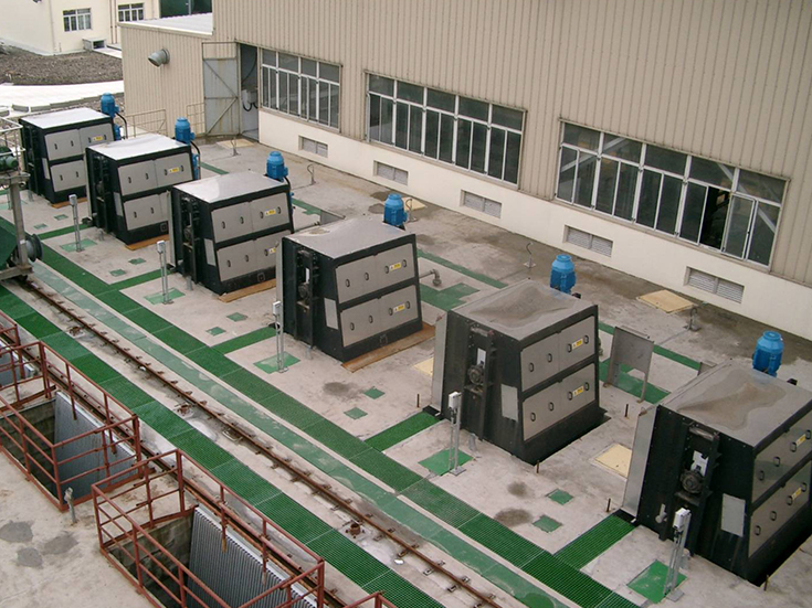 A multi stage system of Brackett Green® Dual Flow Traveling Band Screens