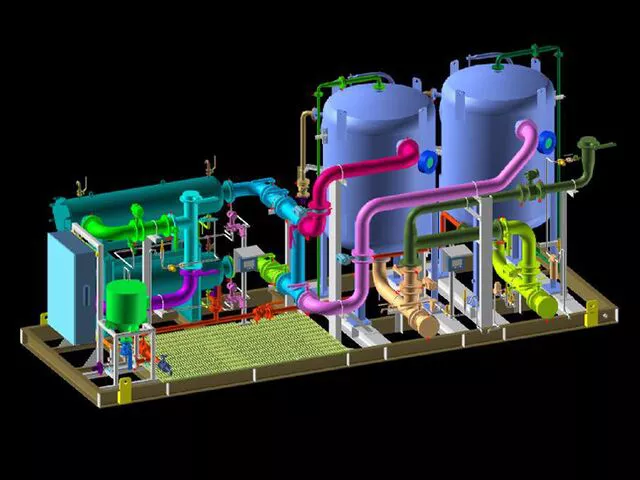 Diagram presenting ion exchange-based water treatment technology