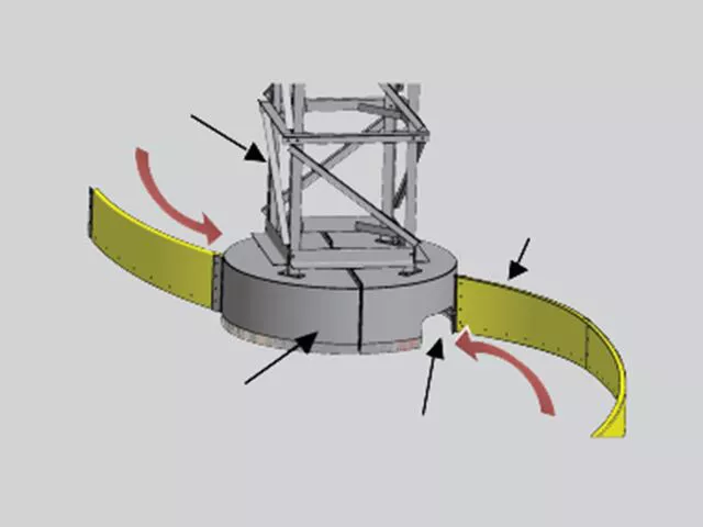 Rendering demonstrating uniform withdrawal of slidge solids across the entire basin floor