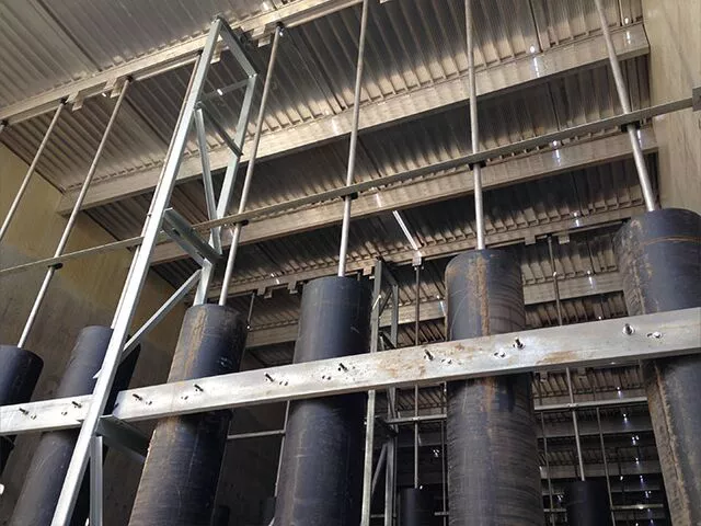 A serie of MS Diffusers installed in an Airbeam Cover Aeration System