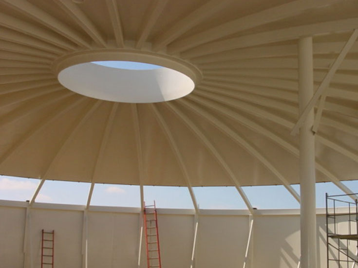 Inside view of Installation of Steel Digester Cover