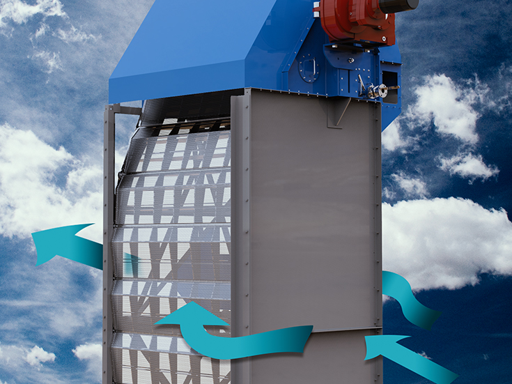Diagram showing water flow in Brackett Green® Dual Flow Traveling Band Screens