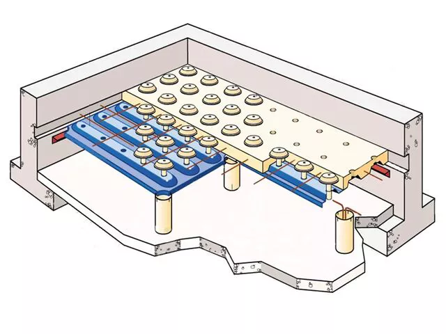 Diagram explaining CastKleen® Underdrain media filter with other components